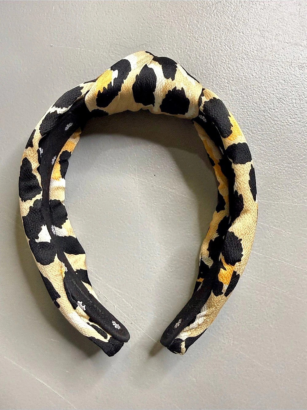 Lele Sadoughi leopard print headband with dust bag